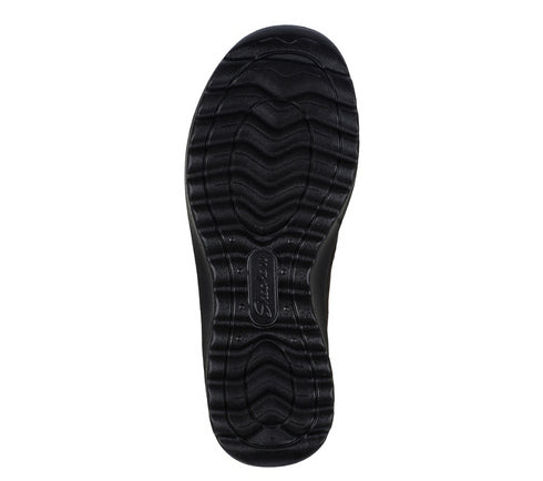 Ghete sport, dama, SKECHERS LOVELY VIBE-FALL IN BLOOM 158952-BBK negru, piele ecologica